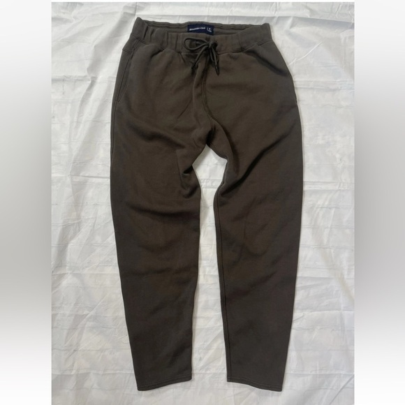 Abercrombie & fitch Brown Jogger Sweat Pants Zip Ankle Men’s Size S Pull On - Picture 1 of 16